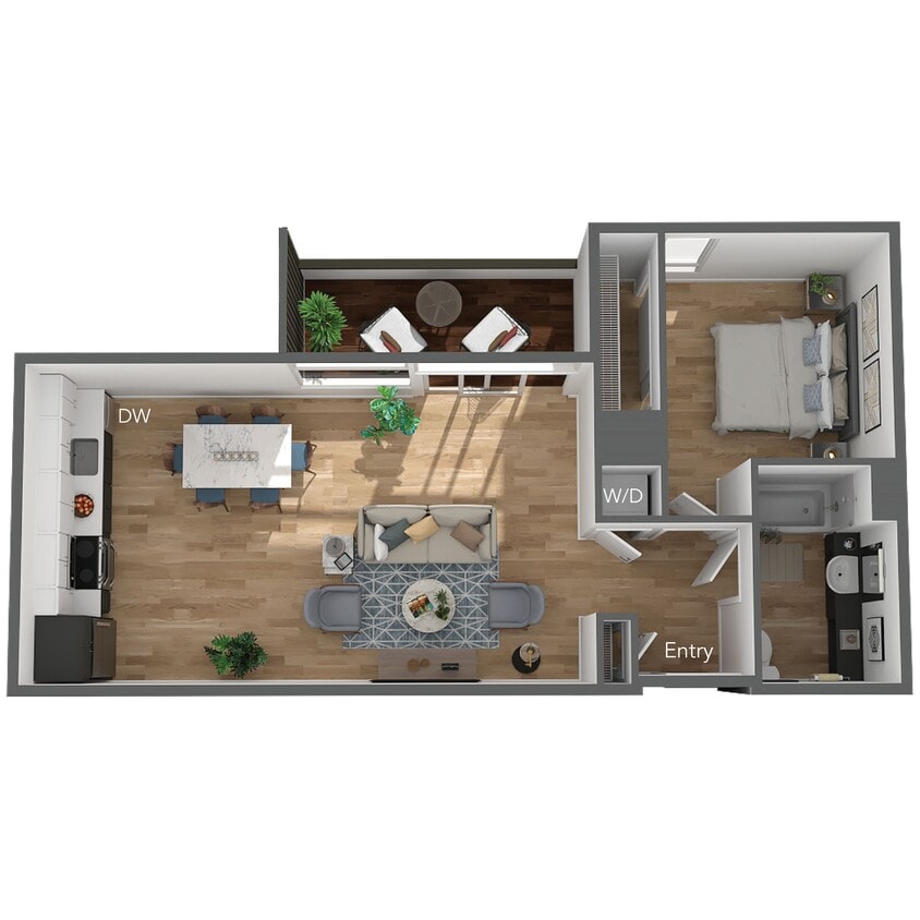 Floor Plan - 1 Bed/1 Bath