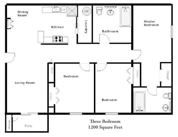 3BR/2BA - 3 Bedroom 2 Bath