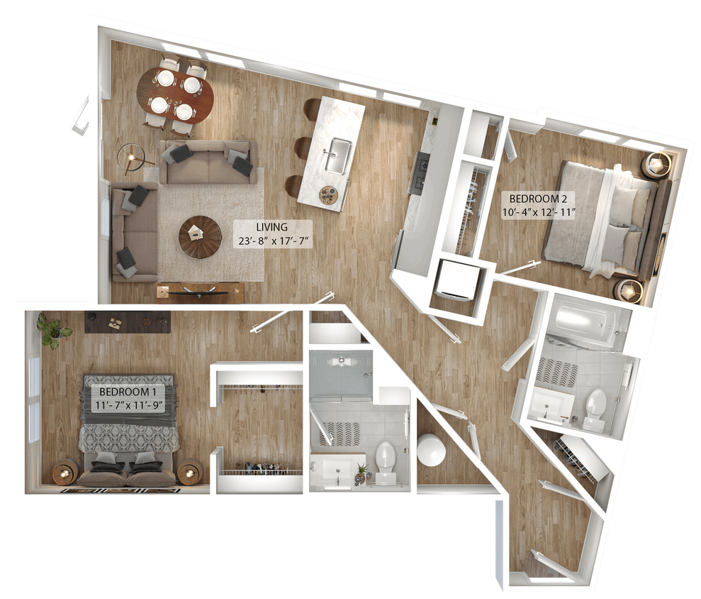 Floor Plan - 2 Bed/2 Bath-B3