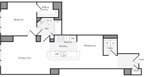 Floor Plan - 1 Bedroom P