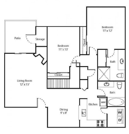 2BR/2BA - 2x2 A