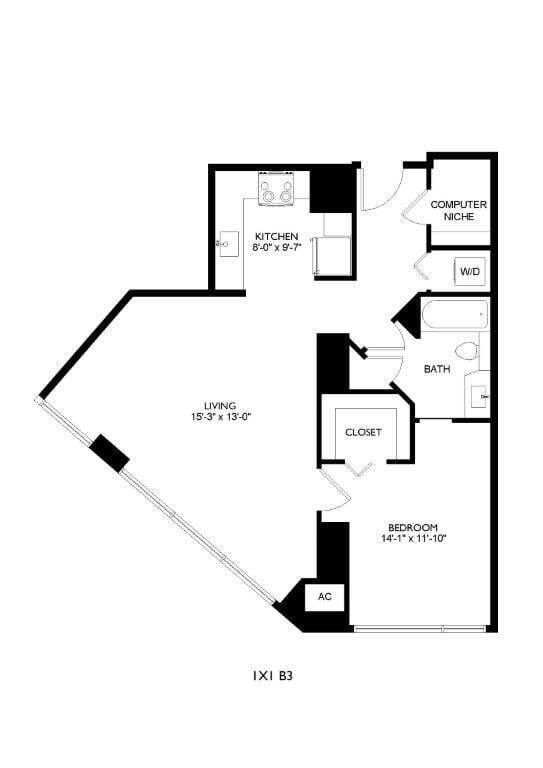 Floor Plan - 1x1 B3