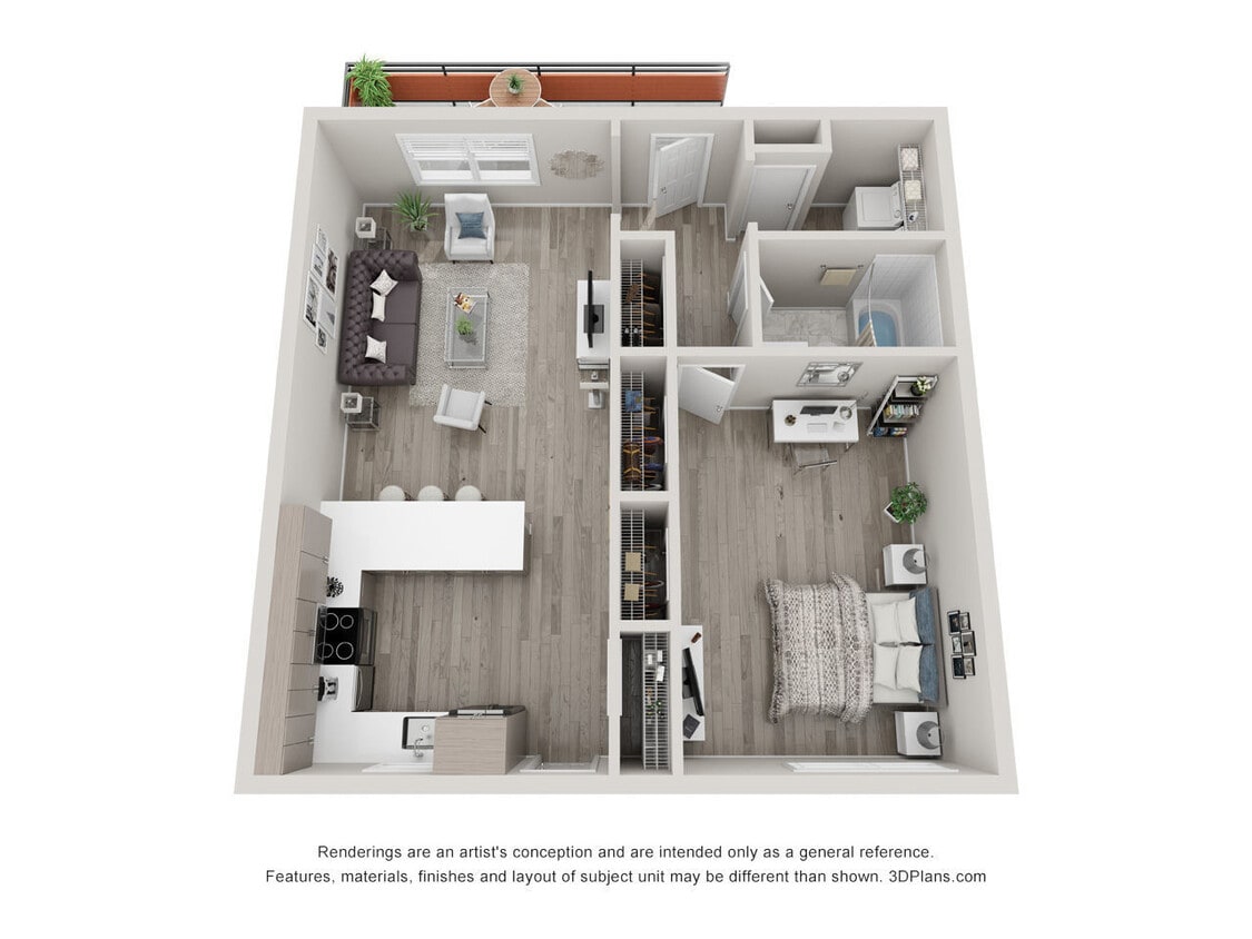 Floor Plan - 1 Bedroom / 1 Bath Berkeley Fi