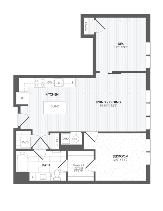 Floor Plan - 1 Bed/1 Bath Den-A21