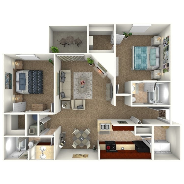 Floor Plan - The Sycamore - 2 Bedroom 2 Bat