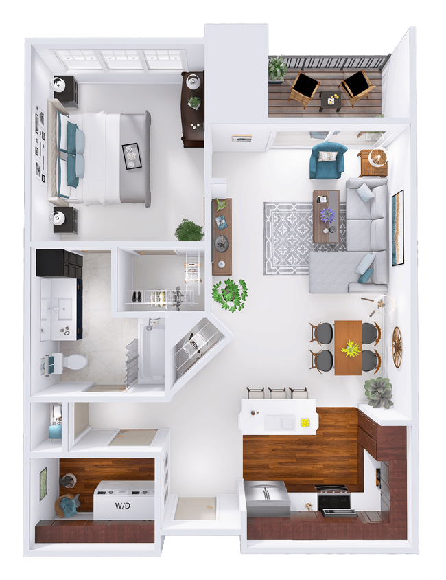 Floor Plan - WestTown - B3 - 1 Bed - 1 Bath