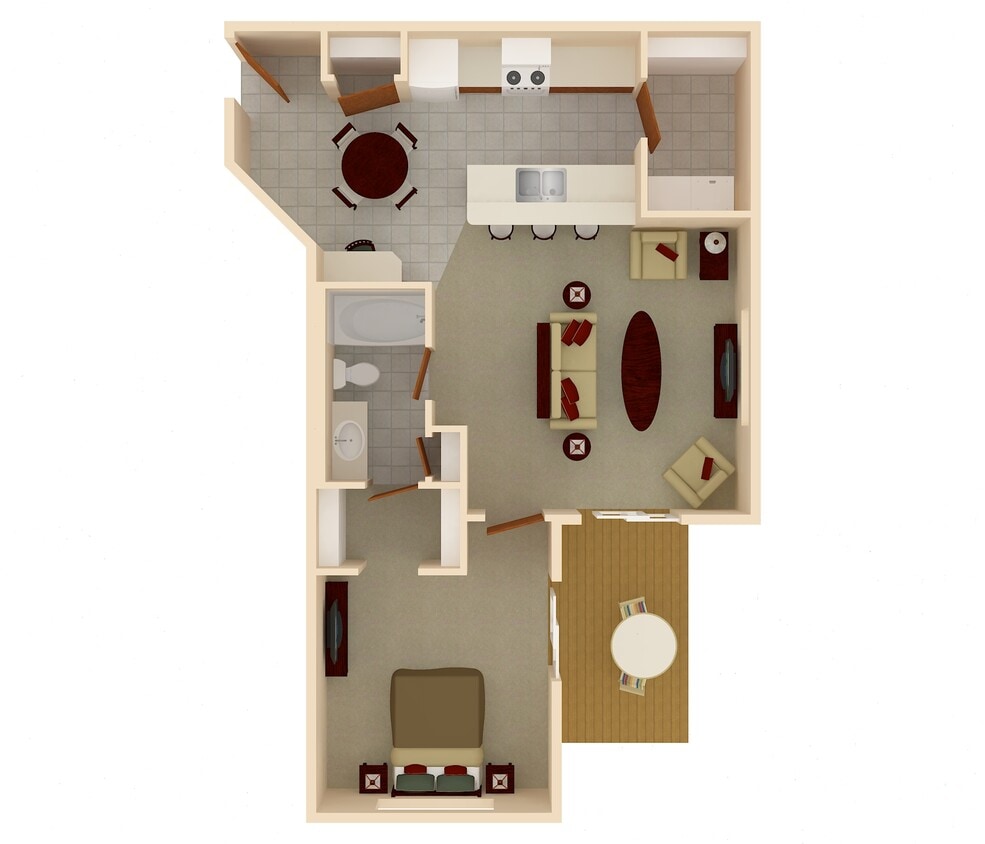 Floor Plan - 1 Bedroom 1 Bathroom