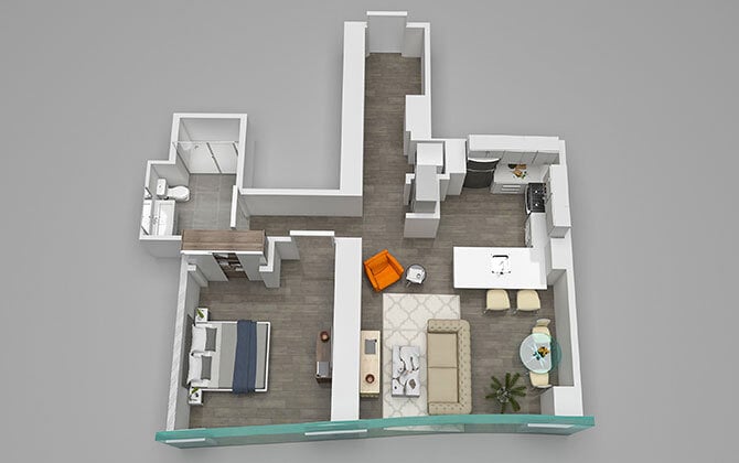 Floor Plan - One Bedroom 07