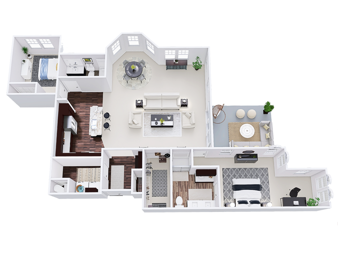 Floor Plan - 2 Bed, 2 Bath (V)