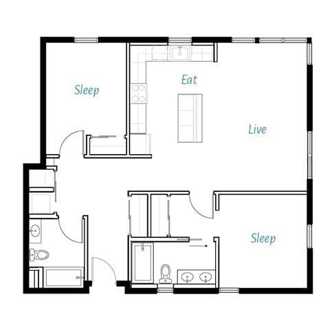 Floor Plan - A1- 2B