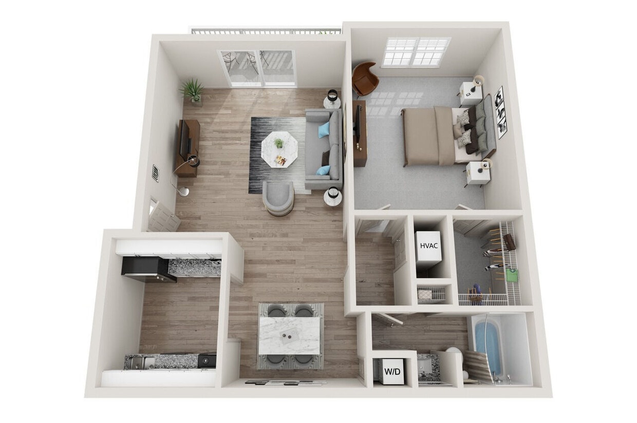 Floor Plan - 1 Bed 1 Bath