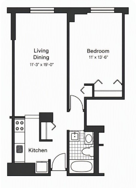 Floor Plan - One Bedroom
