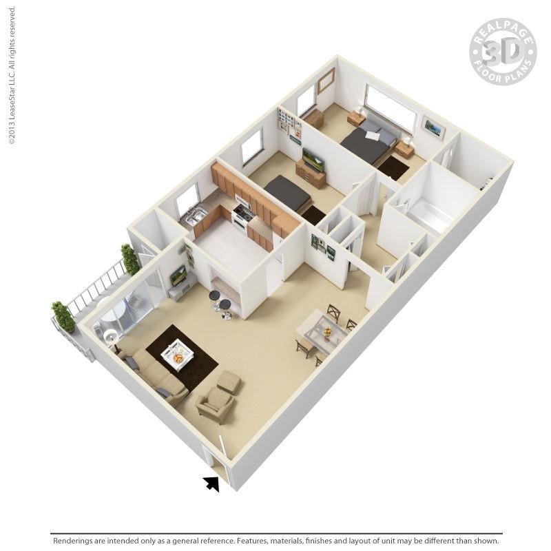 Floor Plan - Two Bedroom Renovated