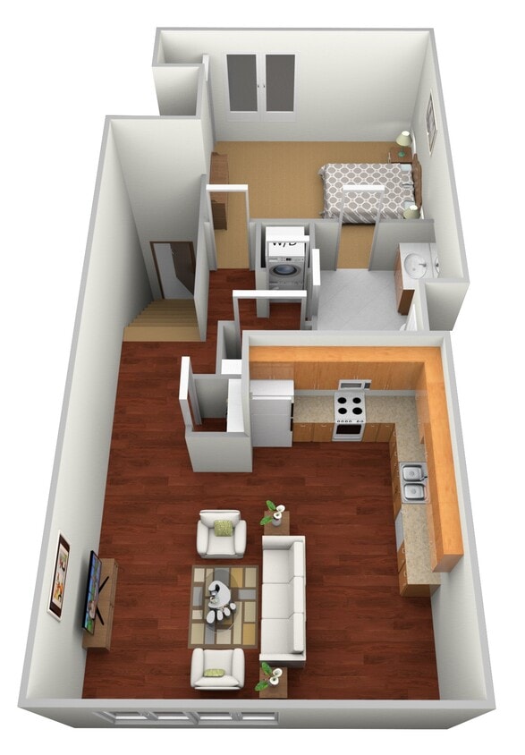 Floor Plan - 1 Bedroom, 1 Bathroom