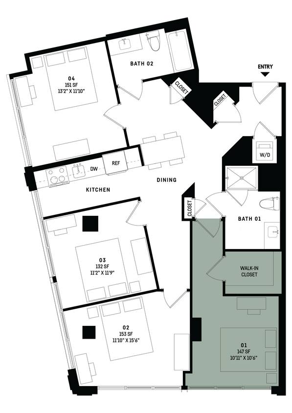 Floor Plan - Co-Living D4-Bedroom 1