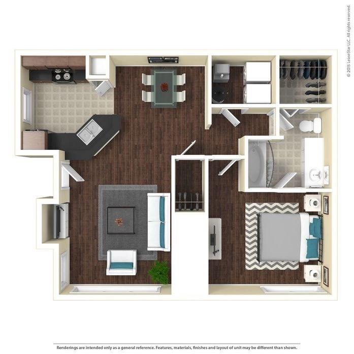 TheCharleston_764sq_1x1.jpg - A2 The Charleston - 1 Bedroom, 1 Bathroom