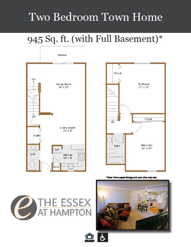 Floor Plan - 2 bedroom Townhome