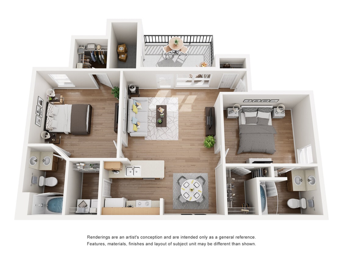 Floor Plan - Two Bedrooms Two Bath B