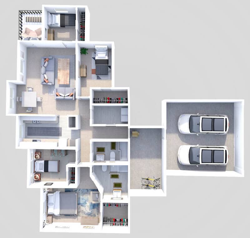 Floor Plan - Phase II - 4 Bed 2 Bath