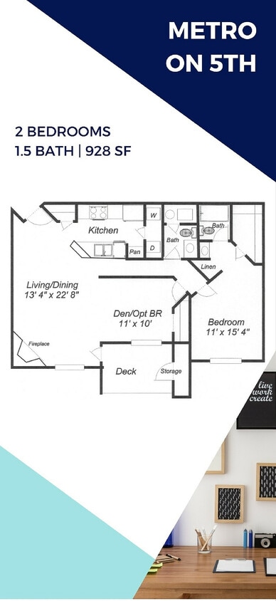 Two Bedroom, One and Half Bath - The Terrace-Renovated