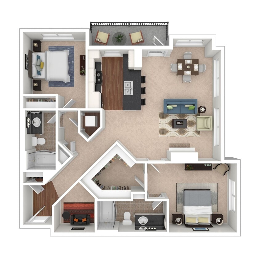 2 BD / 2 BA – 1,266 SF - B6