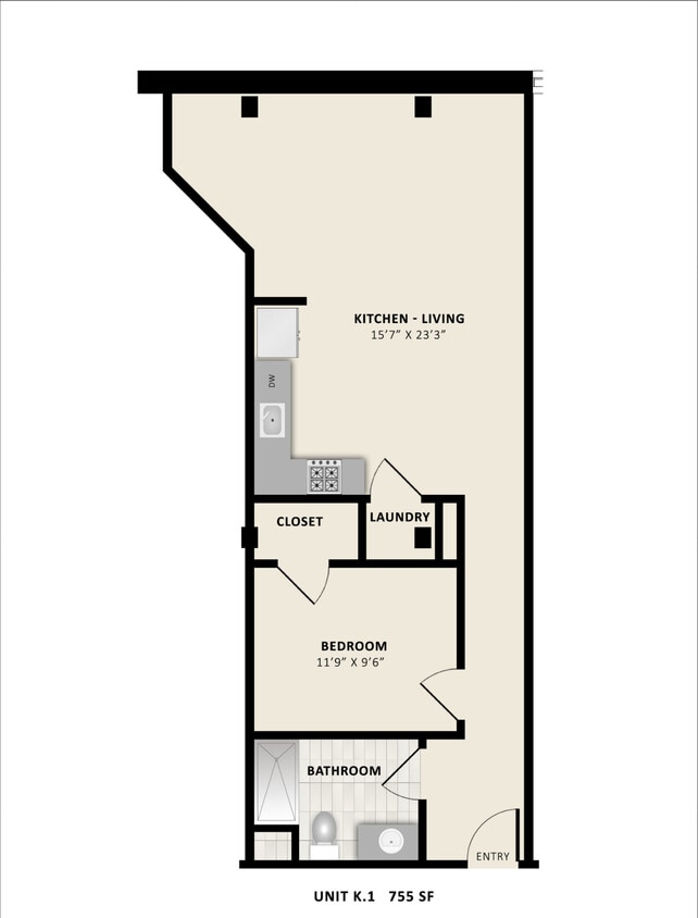 K1 - K1 - 1 bed 1 bath