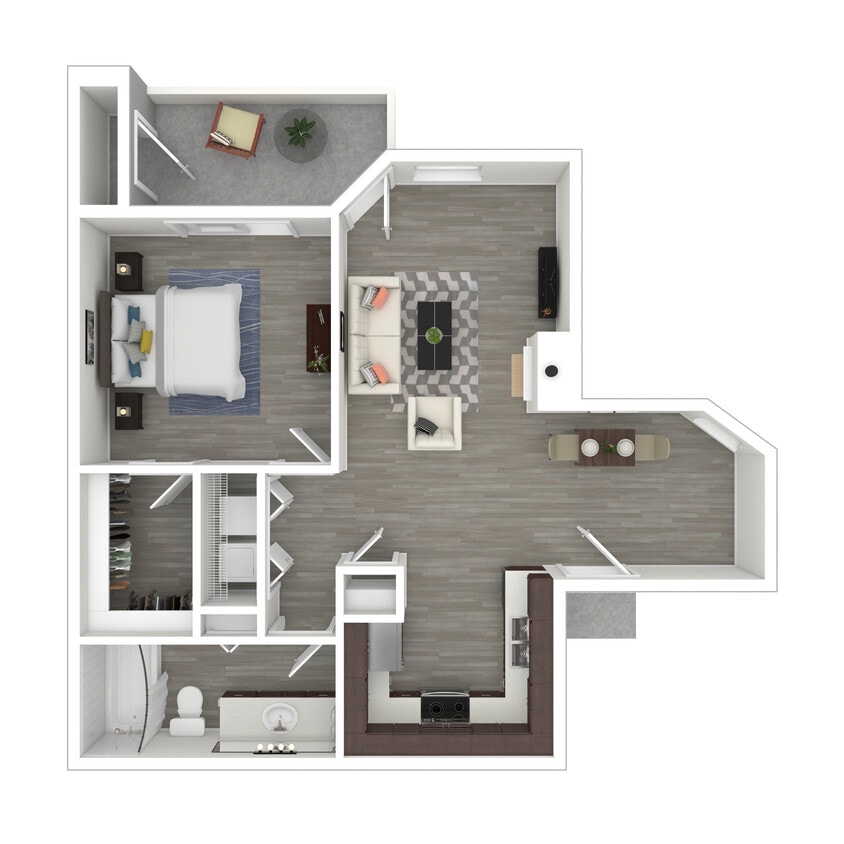 Floor Plan - 1x1-906- Partial Renovation