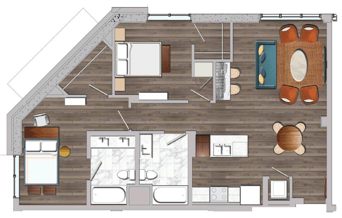 Floor Plan - 2 Bedroom H