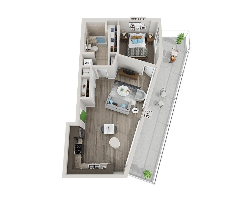 Floor Plan - One Bedroom A1L