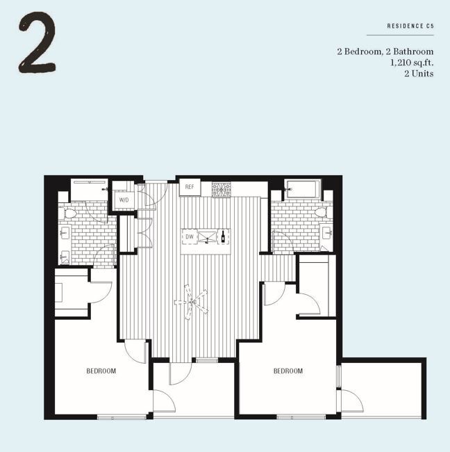 Floor Plan - 2x2 - 1210