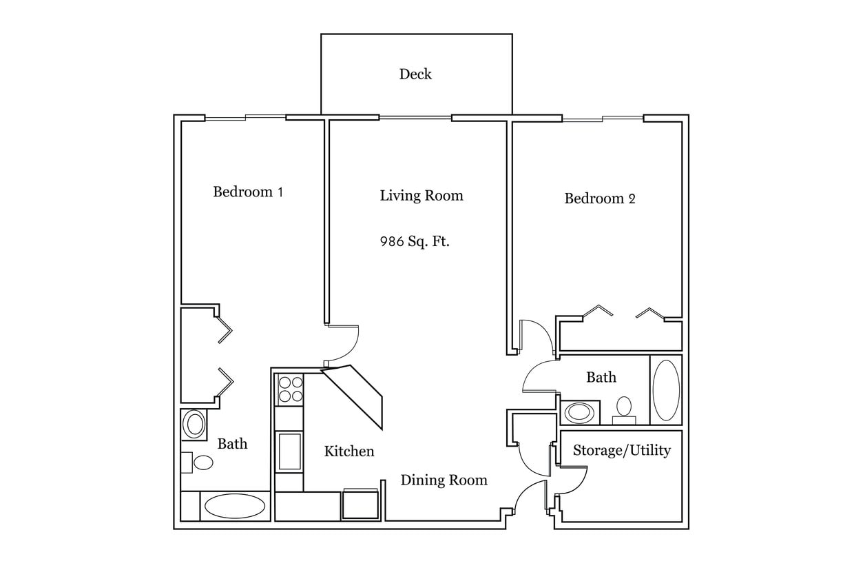 Floor Plan - 2 Bedroom 2 Bathroom