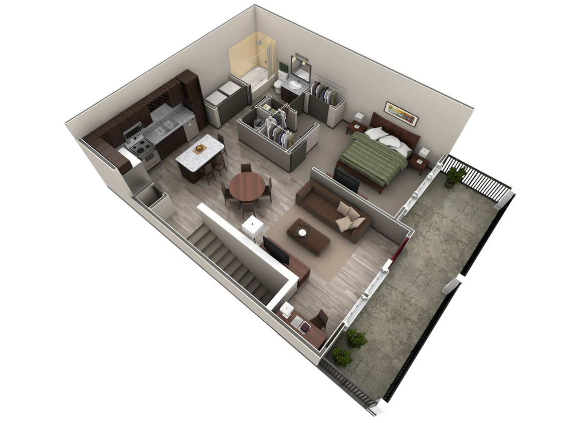 Floor Plan - 1 BR Designer Overlook