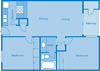 Floor Plan - D | Two Bedroom