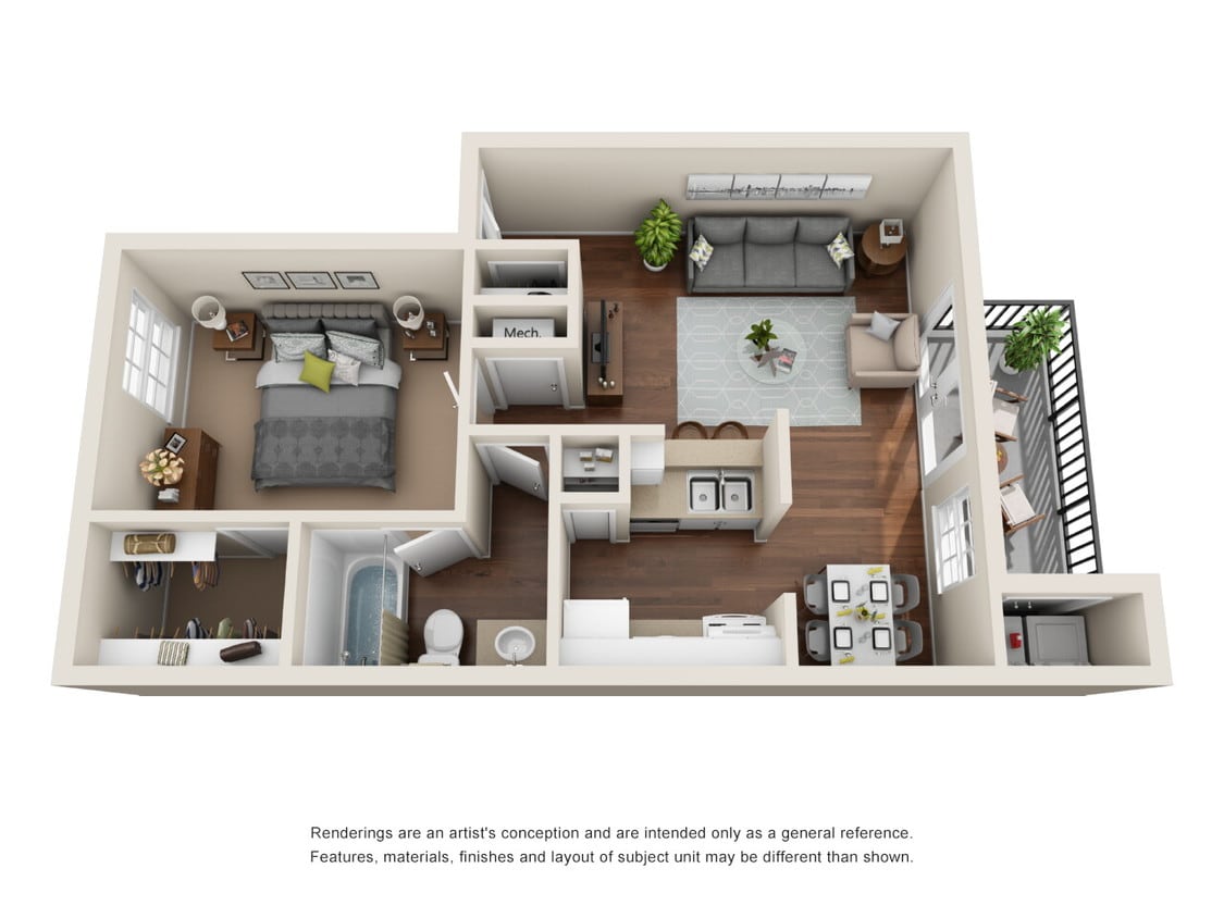 1 BR / 1 BR 641sf - A2