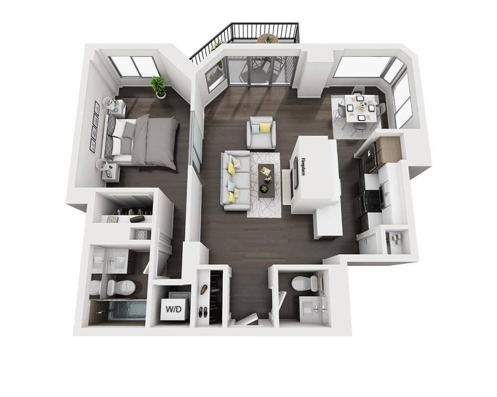 Floor Plan - One Bedroom A1.5C