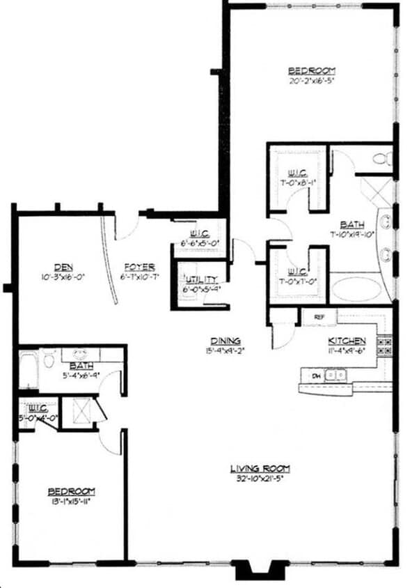 2 Bed + Den / 2 Bath Penthouse - 2,651 SF - 2 Bed / 2 Bath + Den + Penthouse - 2,651 SF