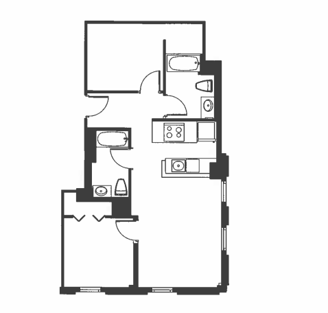 Floor Plan - 2 Bed 2 Bath - B2E