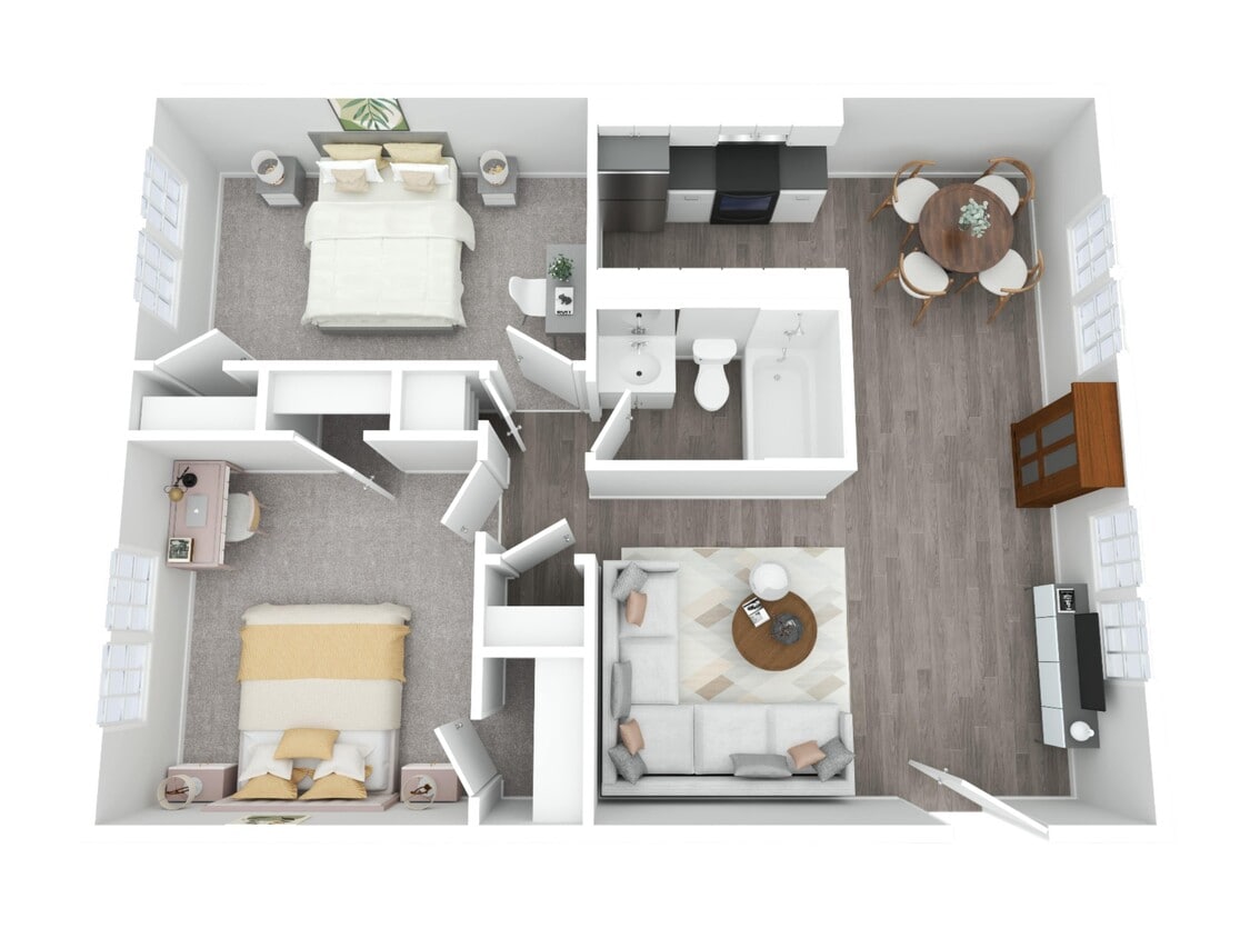 Floor Plan - 2BR - 1BTH Renovated