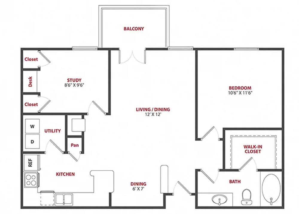Floor Plan - Melrose Renovated