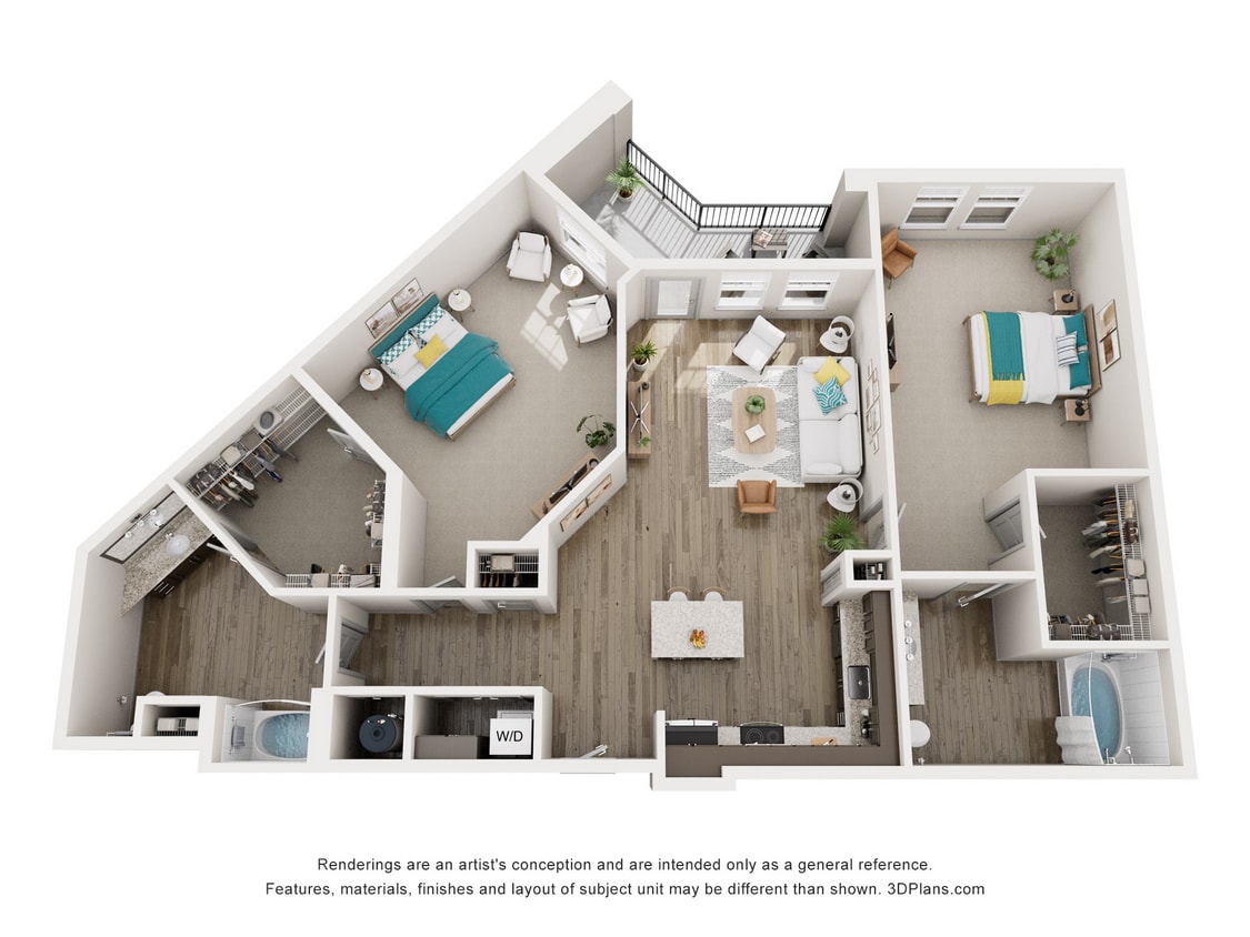 B3_1229_2Bed_2Bath - B3 - Two Bedroom, Two Bathroom