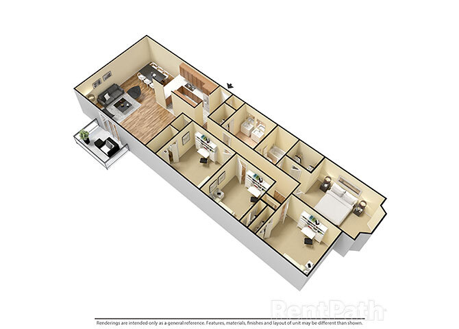 Floor Plan - 4 Bed, 2 Bath