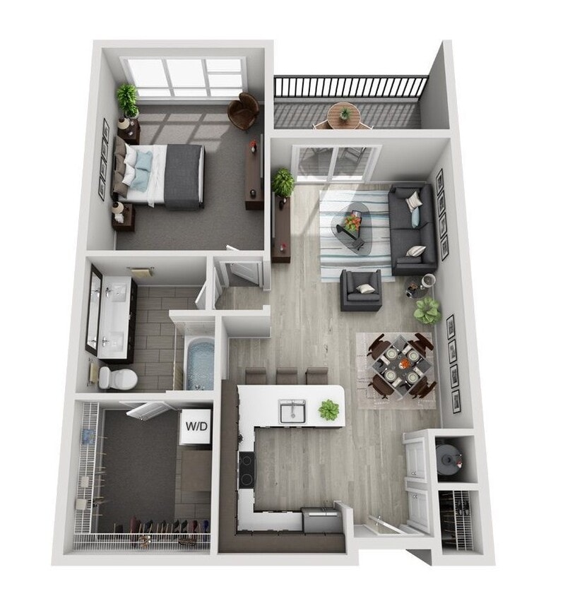 B9 (1BR) floor plan Brookside 51 - B9 (1BR)