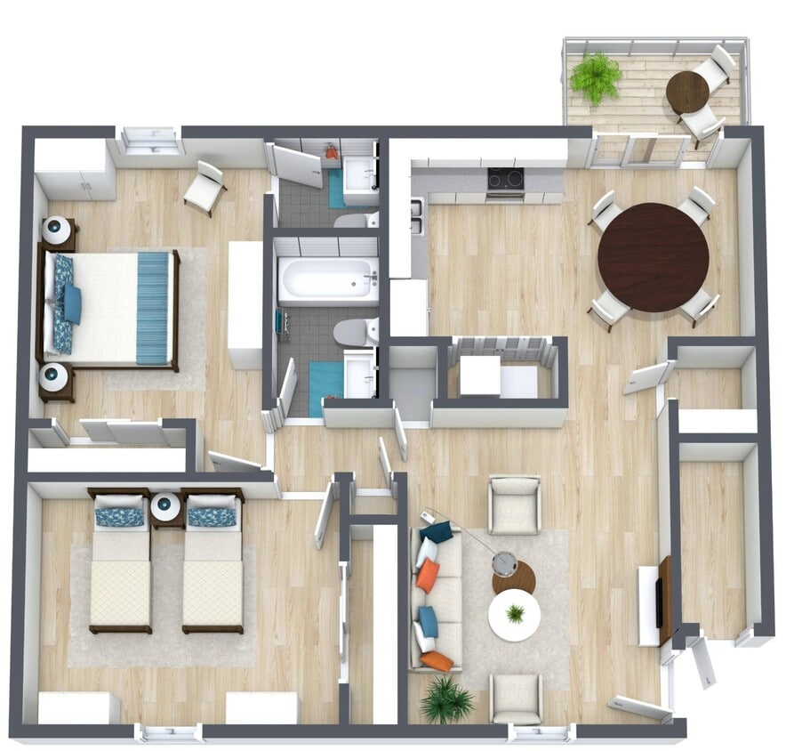 Floor Plan - 2BR - 1.5BTH