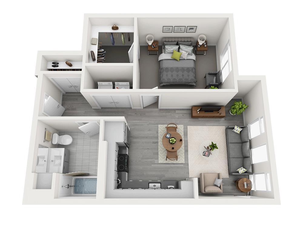Floor Plan - One Bedroom A1B-CL2