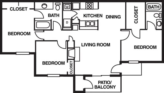 scaled_three_bedroom.jpg - C1Mk - 3 Bedroom, 2 Bathroom