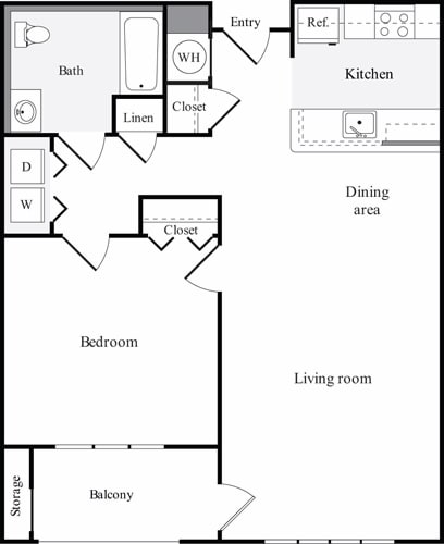 Floor Plan - 1 Bedroom B