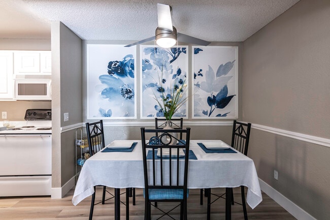 Two Bedroom Model Home Dining Area - Bay Breeze Apartments