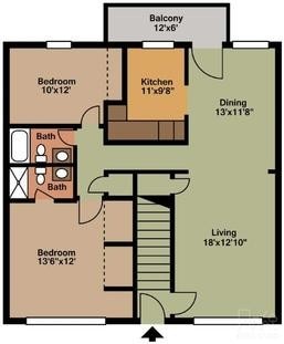 Floor Plan - 2BD/2BA