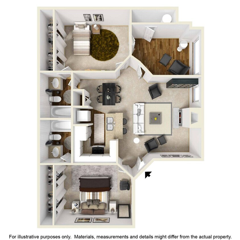 Floor Plan - Two Bed, Two Bath A