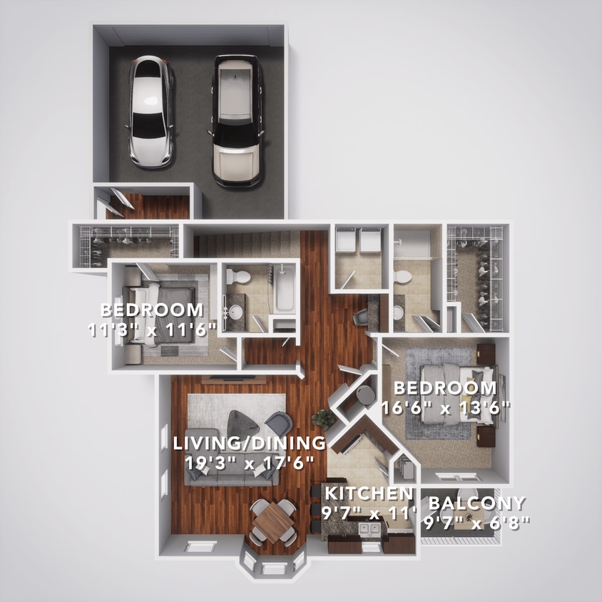 Floor Plan - B3G - Attached Garage Included